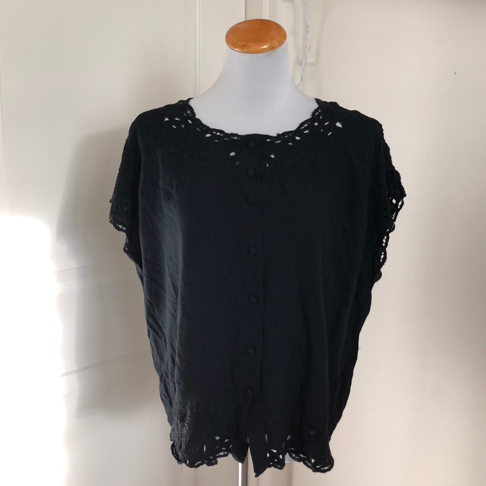 Club Z Collection Black button down top Large